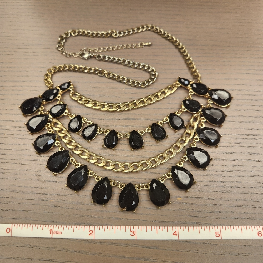 Black and gold chain necklace